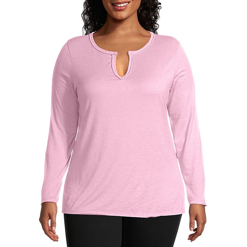 3 Pack - Hanes Just My Size Long Sleeve T-Shirts - Fuchsia, Teal, Light Pink (2X)