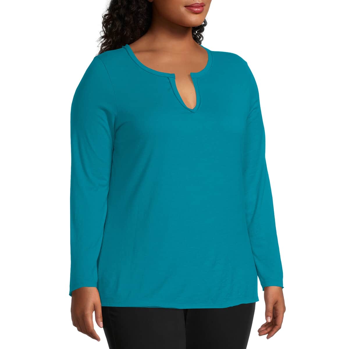 Closeout TLV 3 Pack - Hanes Just My Size Long Sleeve T-Shirts - Fuchsia, Teal, Light Pink (2X) image number 5