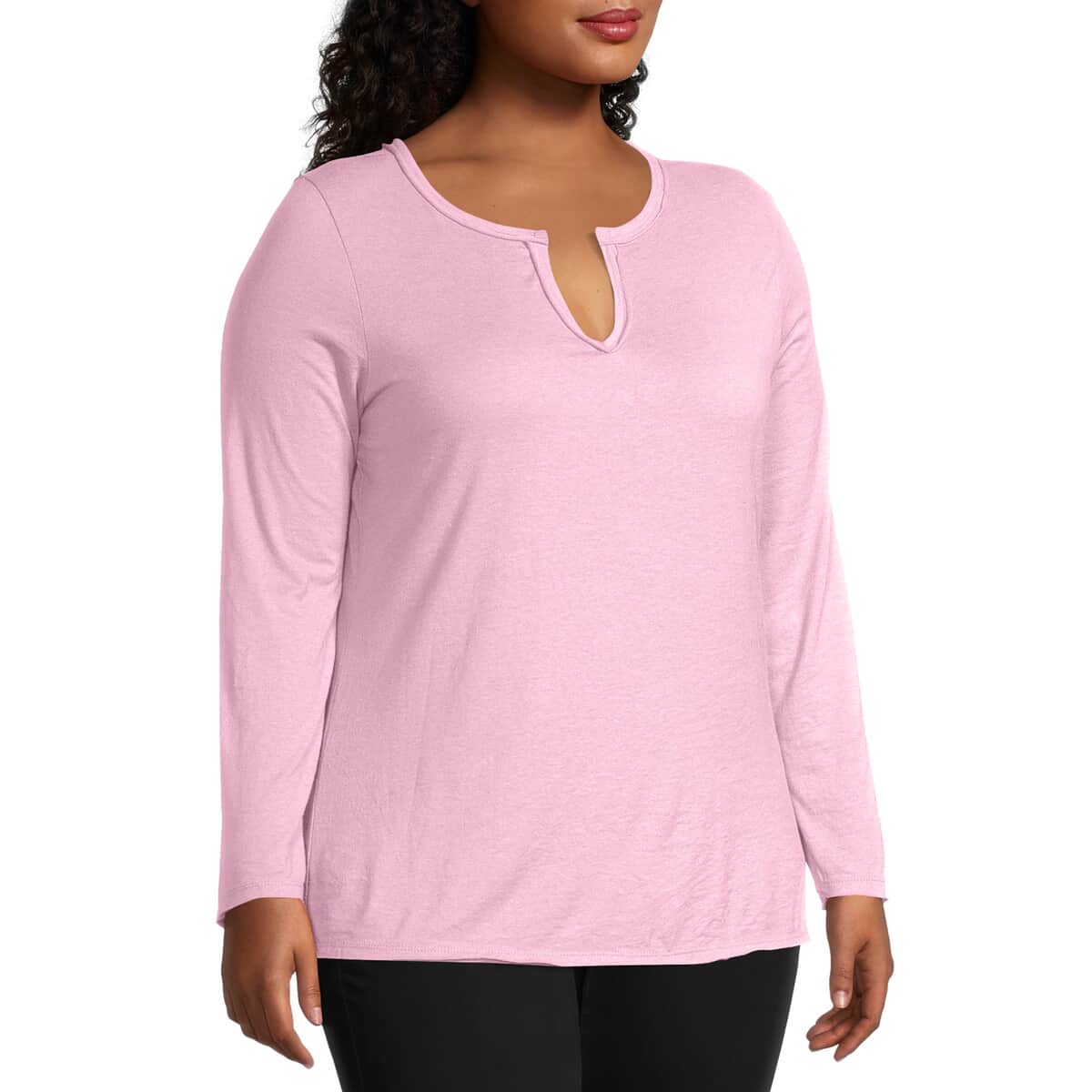 Closeout TLV 3 Pack - Hanes Just My Size Long Sleeve T-Shirts - Fuchsia, Teal, Light Pink (2X) image number 6