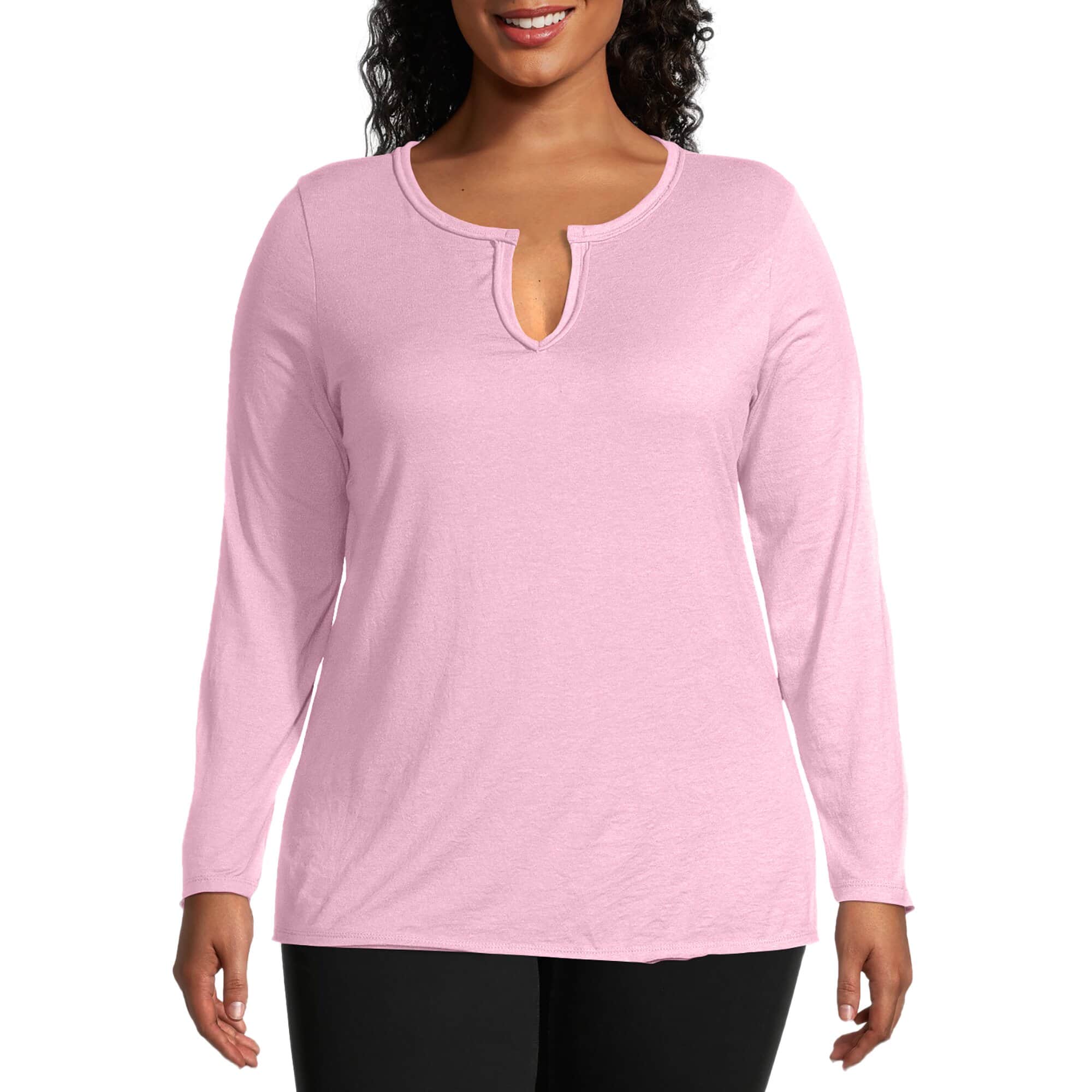 3 Pack - Hanes Just My Size Long Sleeve T-Shirts - Fuchsia, Teal, Light  Pink (4X)
