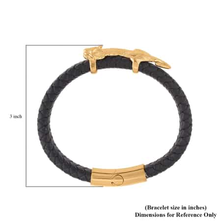 Leather With Tourmaline Bracelet for Men 8,6 inches