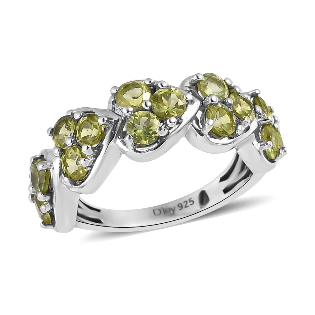 Arizona Peridot Heart Shape Ring in Platinum Over Sterling Silver (Size 5.0) 1.85 ctw image number 0