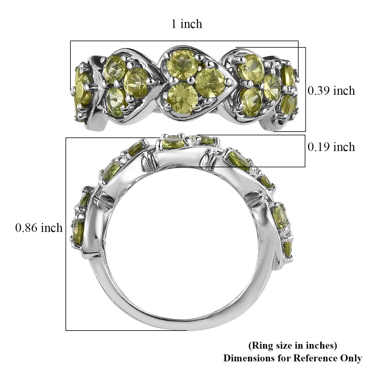 Arizona Peridot Heart Shape Ring in Platinum Over Sterling Silver (Size 5.0) 1.85 ctw image number 5