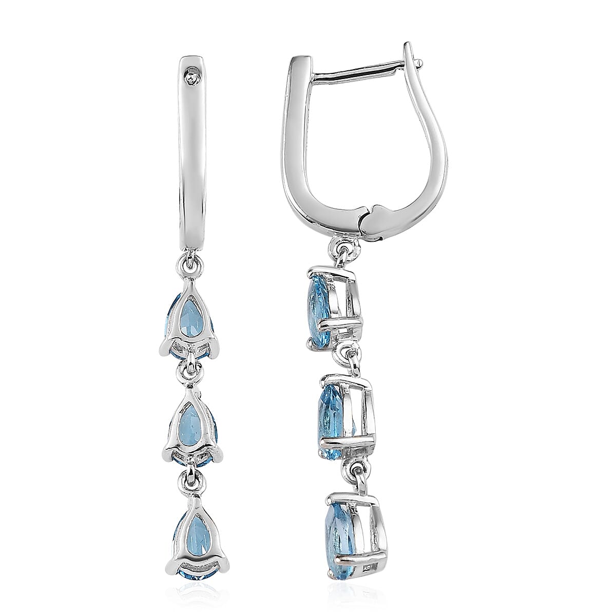 Marambaia Topaz Dangling Earrings in Platinum Over Sterling Silver 2.90 ctw