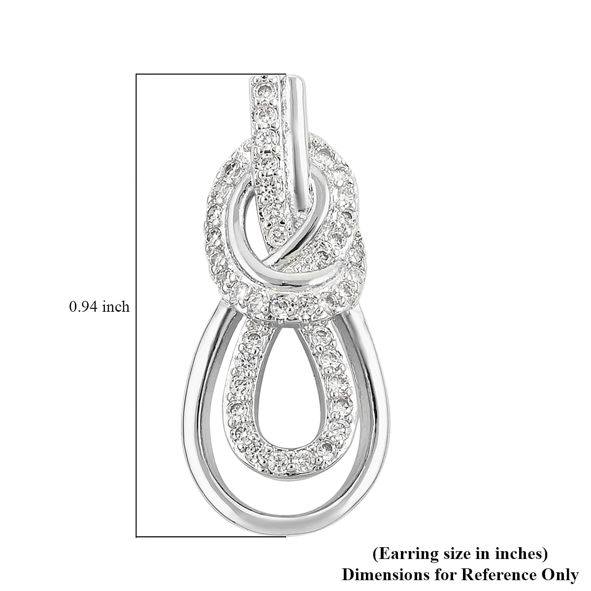 Simulated Diamond Dangle Earrings in Silvertone 0.85 ctw