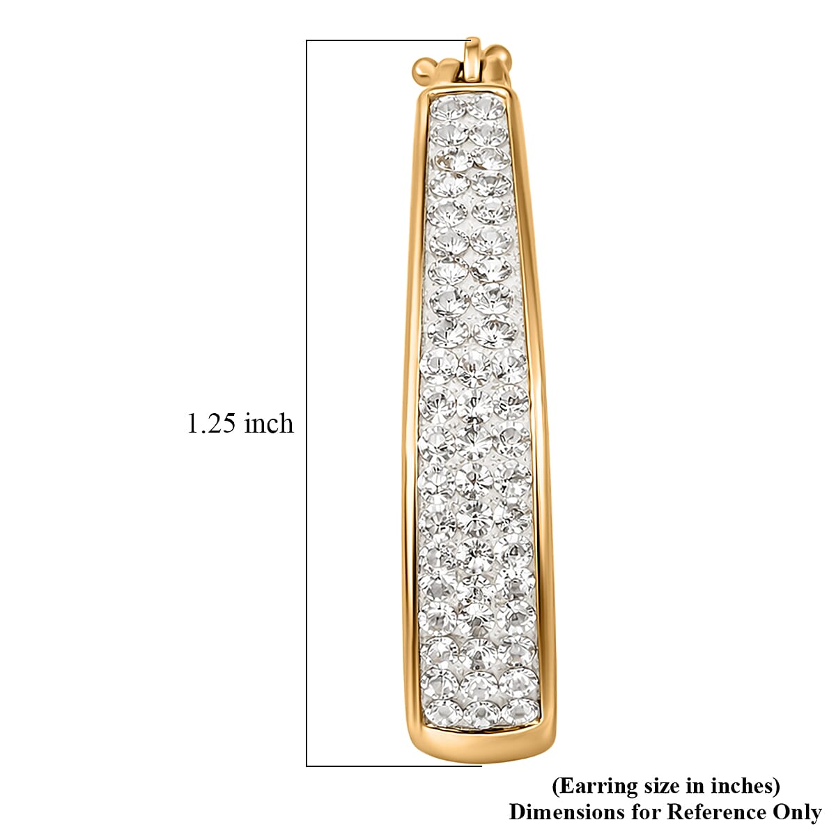 Austrian Crystal Hoop Earrings in Goldtone