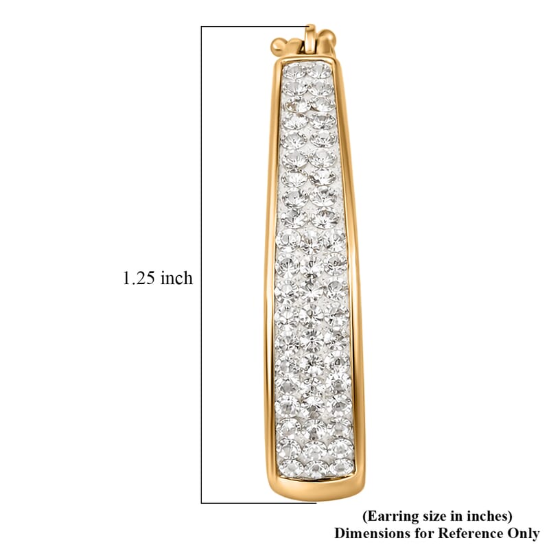 Austrian Crystal Hoop Earrings in Goldtone