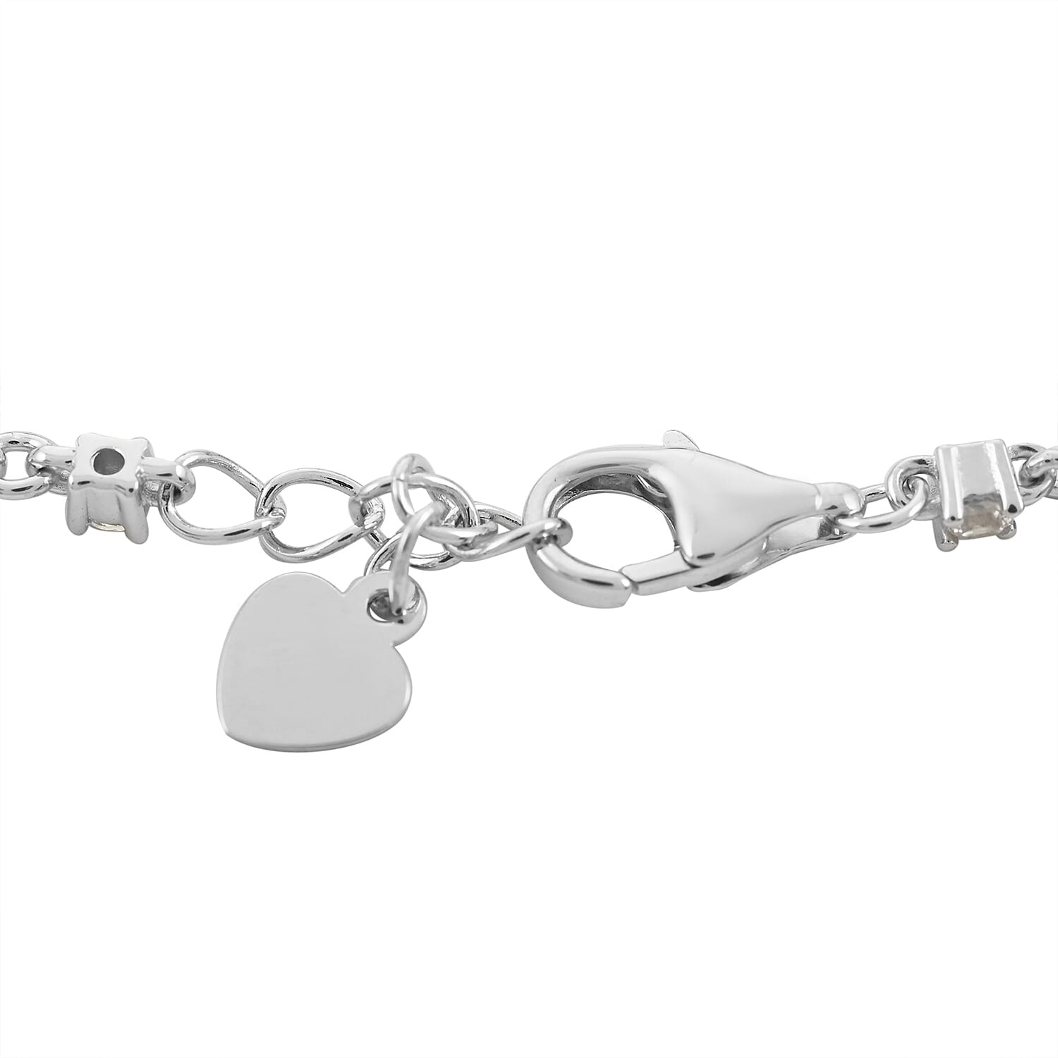 AAA Kagem Emerald and Natural White Zircon Bracelet in Rhodium Over Sterling Silver (6.50 In) 5.20 ctw
