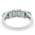 AAA Kagem Emerald and Natural White Zircon Line Ring in Rhodium Over Sterling Silver (Size 6.0) 1.75 ctw image number 4