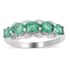 AAA Kagem Emerald and Natural White Zircon Line Ring in Rhodium Over Sterling Silver (Size 8.0) 1.75 ctw image number 0