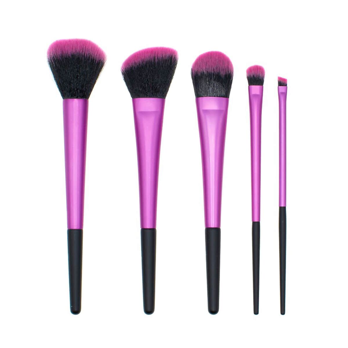 Bubble Textured Black Vegan Leather Bag with Pink Brushes | Cosmetic Bag | Makeup Bag | Makeup Pouch | Travel Makeup Bag image number 5