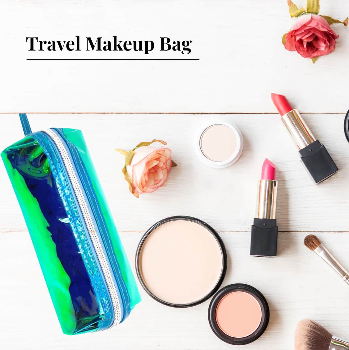 Blue Mermaid Vegan Leather Cosmetic Bag | Makeup Bag | Makeup Pouch | Travel Makeup Bag image number 3