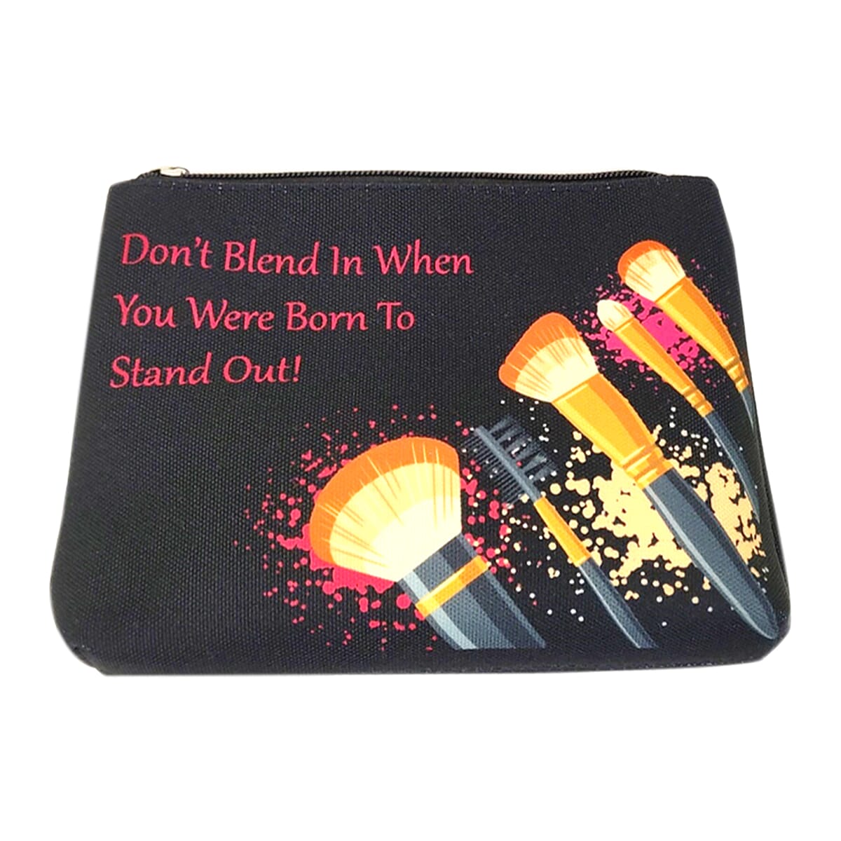 Black Vegan Leather Cosmetic Bag (8.25"x1.5"x6.25") image number 0