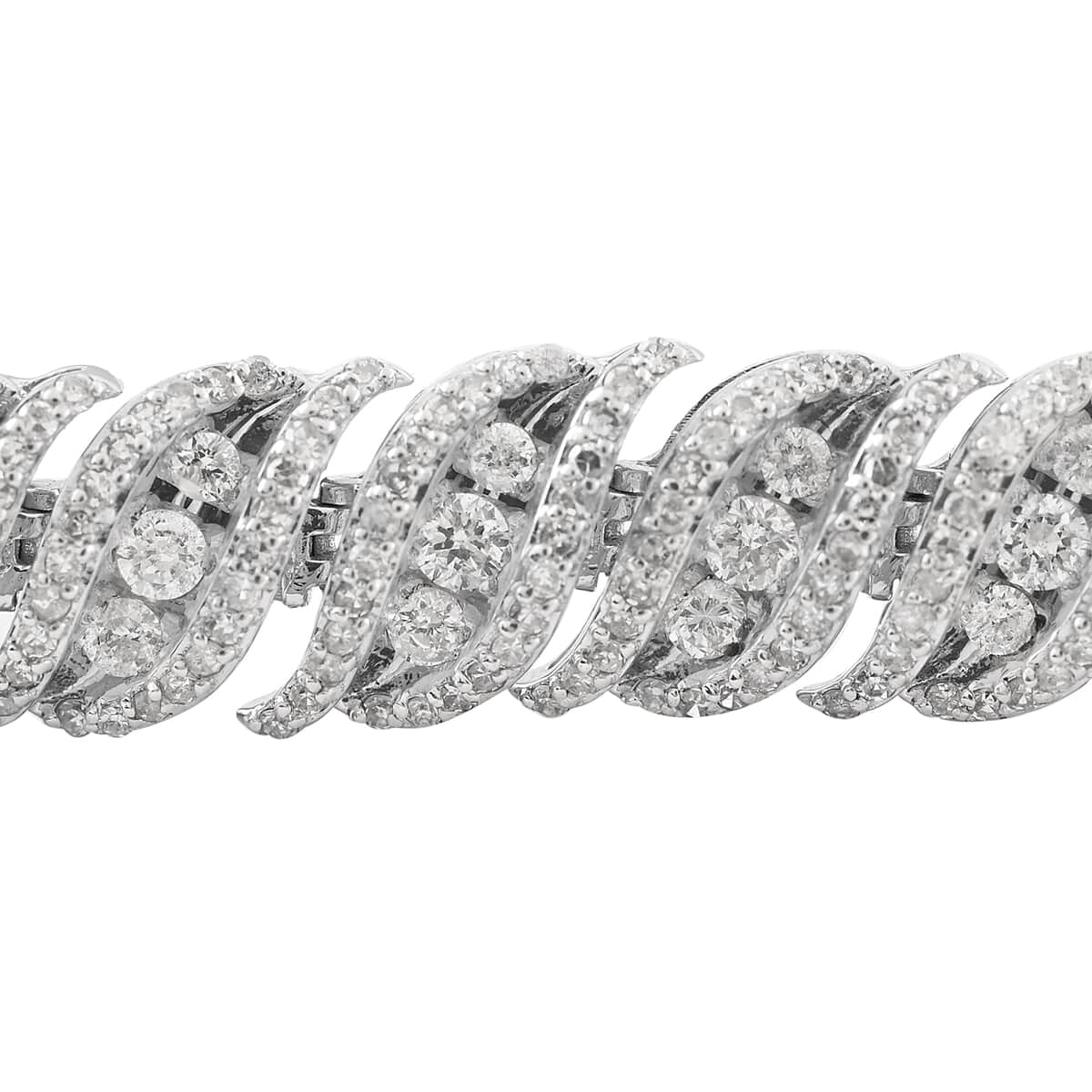 14K White Gold G-H I1-I2 Diamond Tennis Bracelet (7.25 In) 16.50 Grams 5.00 ctw image number 2