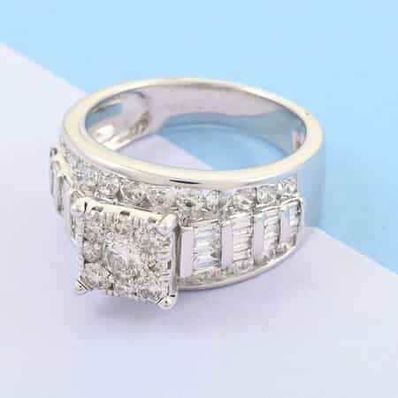 10K White Gold G-H I1-I2 Diamond Ring (Size 6.0) 7.70 Grams 2.00 ctw image number 1