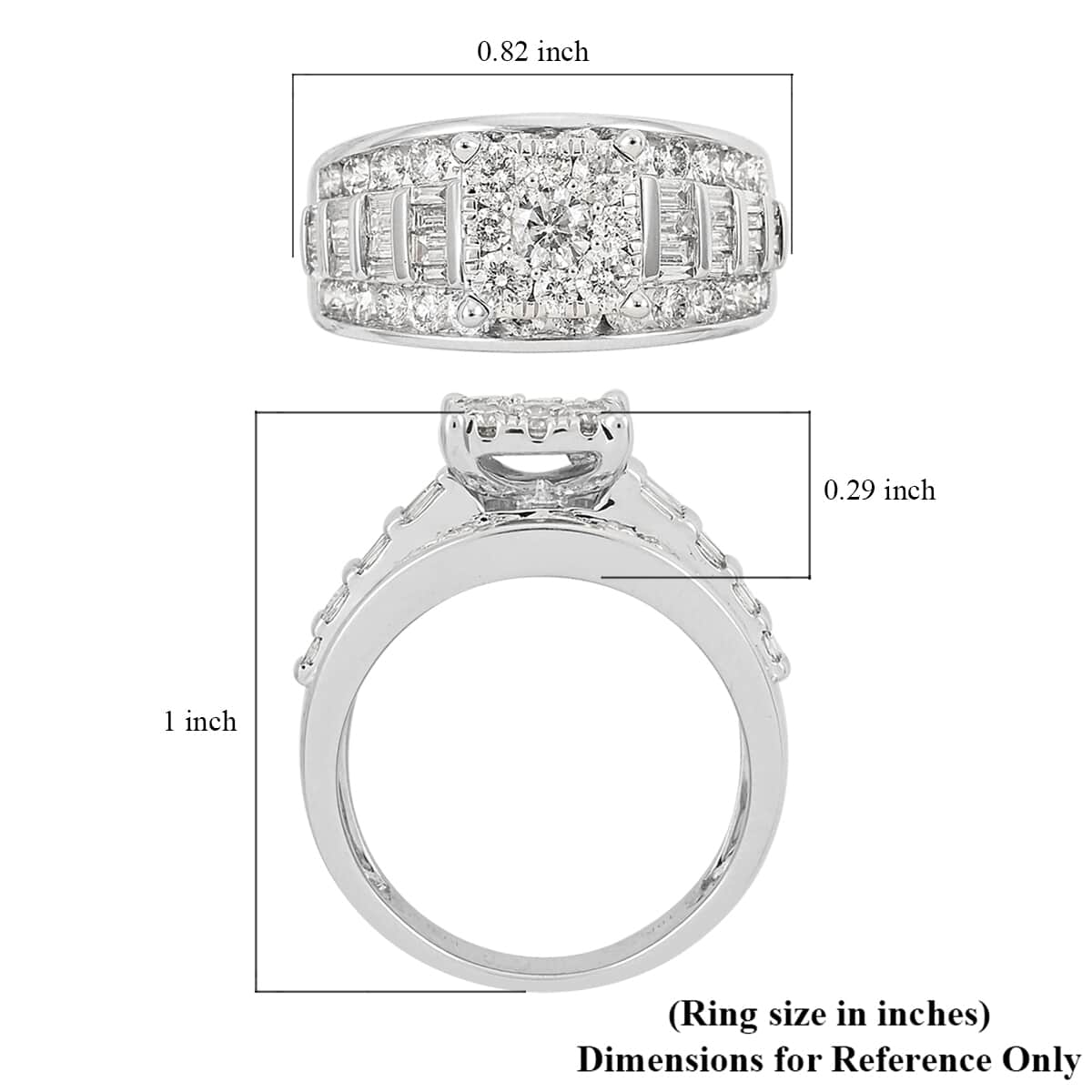 10K White Gold Diamond G-H I1-I2 Ring (Size 6.0) 7.70 Grams 2.00 ctw image number 5