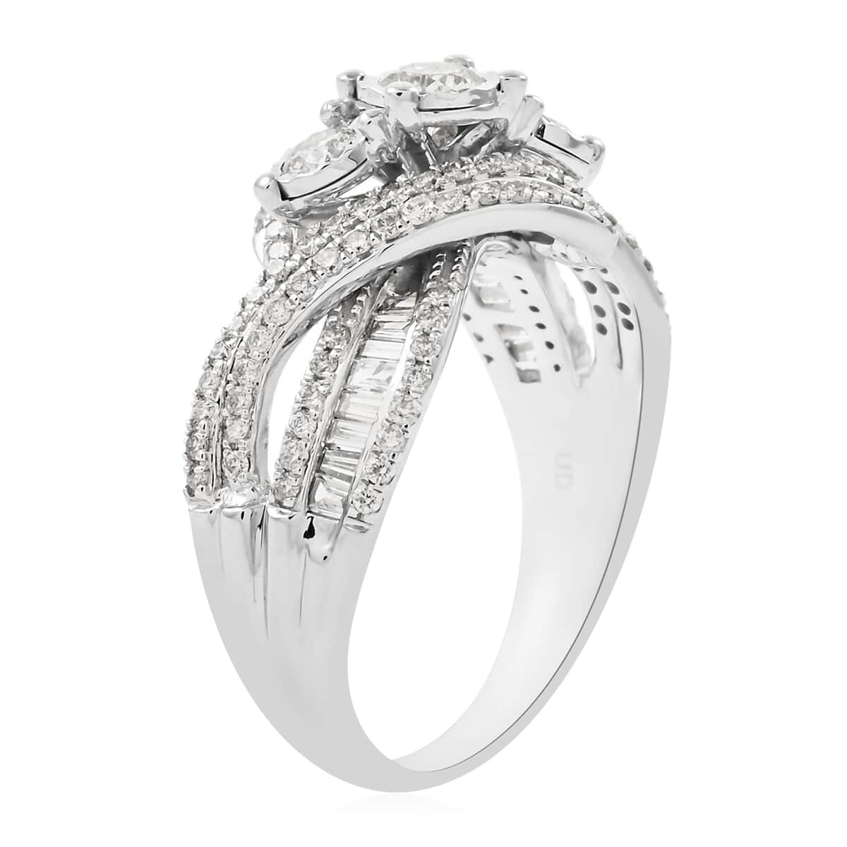10K White Gold G-H SI Diamond Ring (Size 7.0) 4.70 Grams 1.00 ctw image number 3