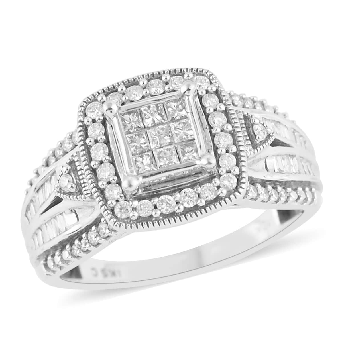 10K White Gold G-H I2 Diamond Ring (Size 7.0) 4.40 Grams 0.50 ctw image number 0
