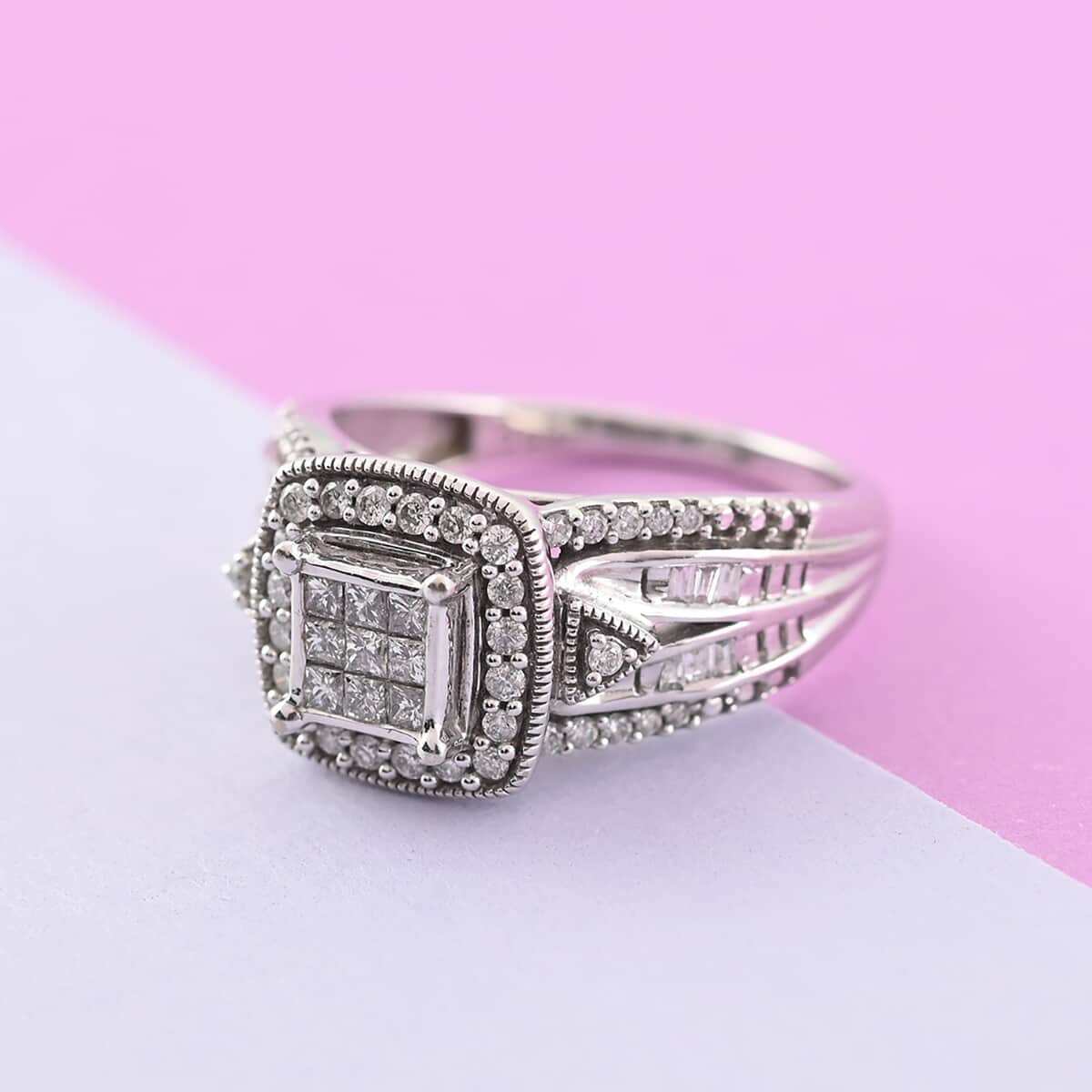 10K White Gold G-H I2 Diamond Ring (Size 7.0) 4.40 Grams 0.50 ctw image number 1