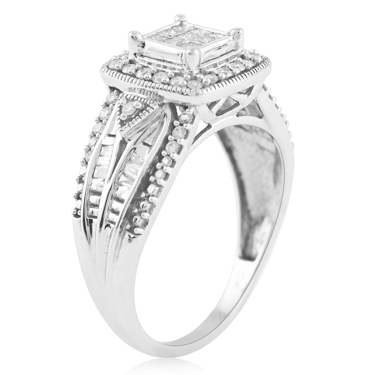10K White Gold G-H I2 Diamond Ring (Size 7.0) 4.40 Grams 0.50 ctw image number 3