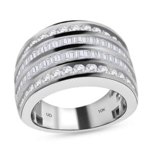 10K White Gold G-H SI Diamond Multi Row Ring 8.80 Grams 2.00 ctw