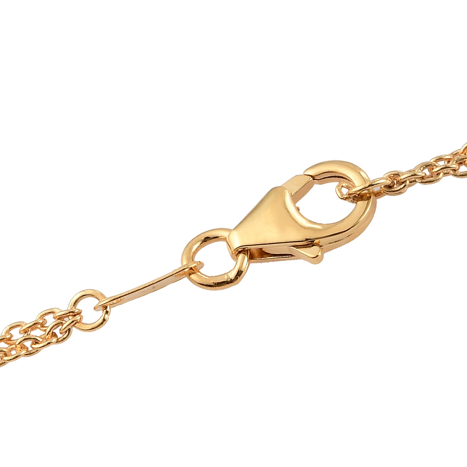 White Zircon Horse Necklace 36 Inches in Vermeil Yellow Gold Over Sterling Silver 0.07 ctw