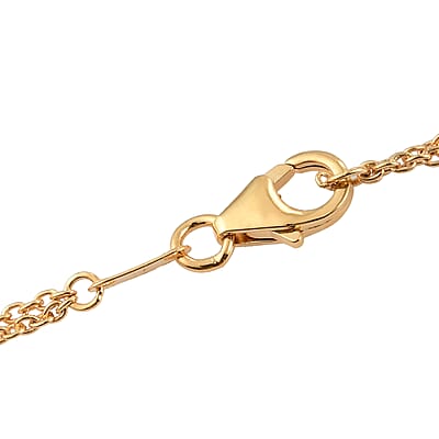 White Zircon Horse Necklace 36 Inches in Vermeil Yellow Gold Over Sterling Silver 0.07 ctw
