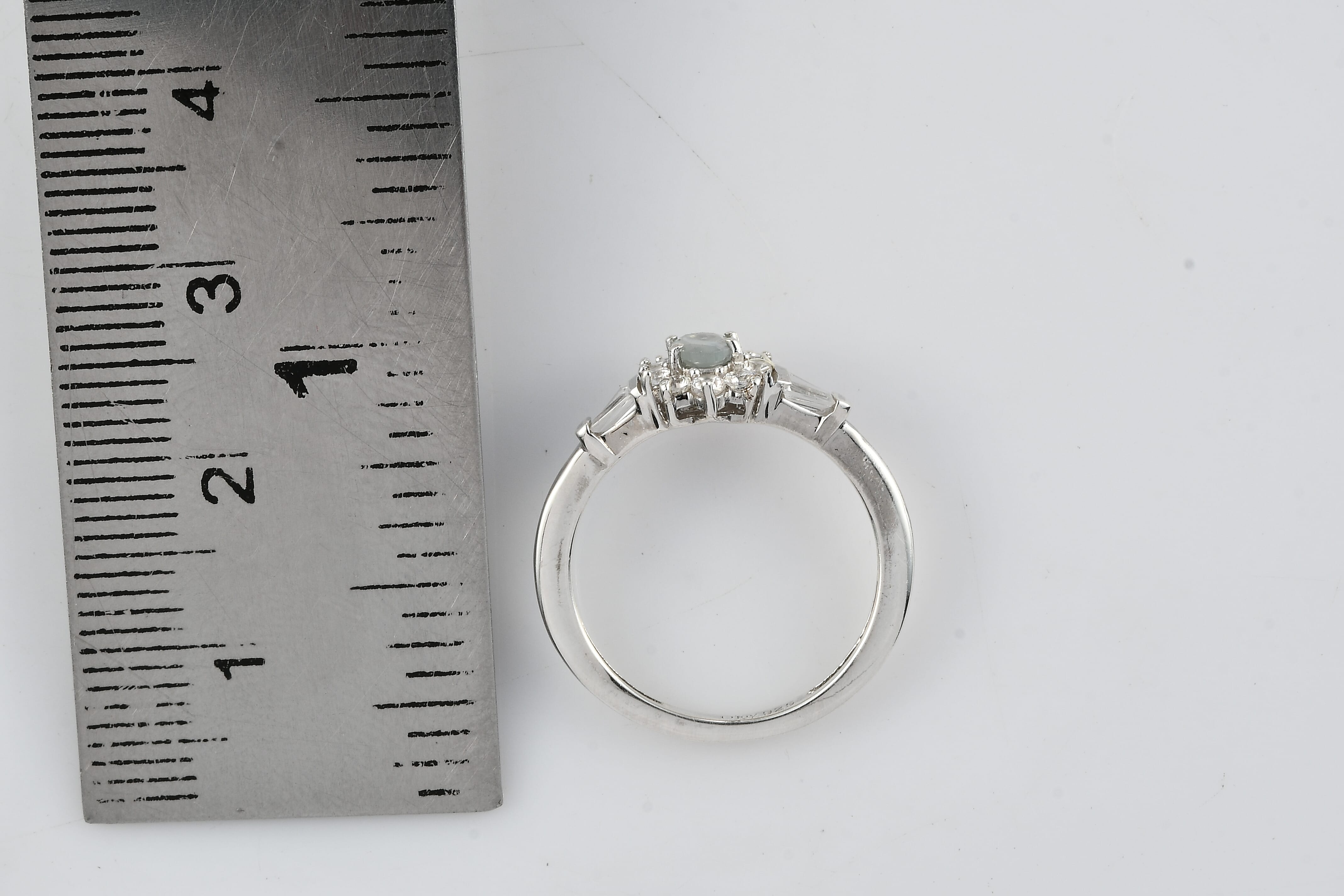 Narsipatnam Alexandrite and White Zircon Sunburst Ring in Platinum Over Sterling Silver (Size 10.0) 0.75 ctw