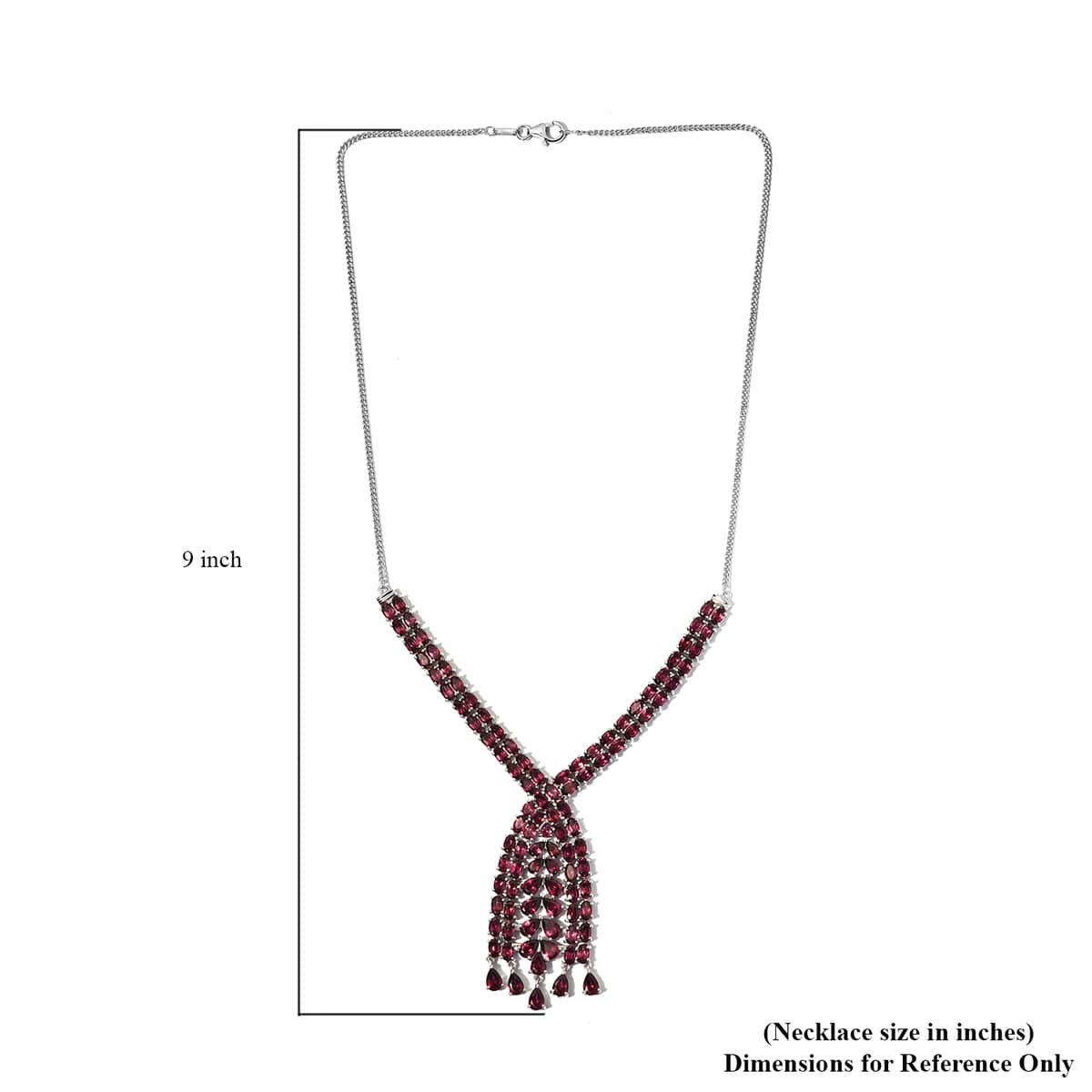 Orissa Rhodolite Garnet Necklace 18 Inches in Platinum Over Sterling Silver 32.75 ctw image number 4