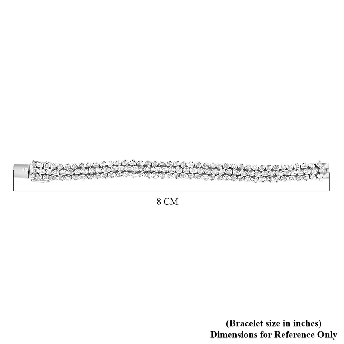 White Diamond  Bracelet (Size - 8.5) in Rhodium Overlay Sterling Silver 7.00 ctw ,  Silver Wt. 30 g image number 3