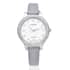 STRADA Austrian Crystal Japanese Movement Watch with Gray Faux Leather Strap image number 0
