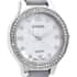 STRADA Austrian Crystal Japanese Movement Watch with Gray Faux Leather Strap image number 3