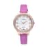 Strada Austrian Crystal Japanese Movement Watch with Purple Faux Leather image number 0