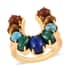 Karis Lapis Lazuli and Multi Gemstone Horseshoe Ring in 18K YG Plated (Size 7.0) 4.50 ctw image number 0