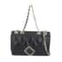 Black Genuine Leather Diamond Quilted Pattern Crossbody Bag image number 0