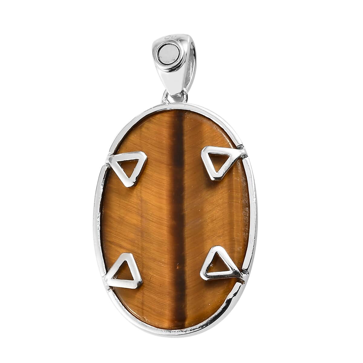 Tiger's Eye Pendant in Platinum Over Copper with Magnet 32.75 ctw image number 3