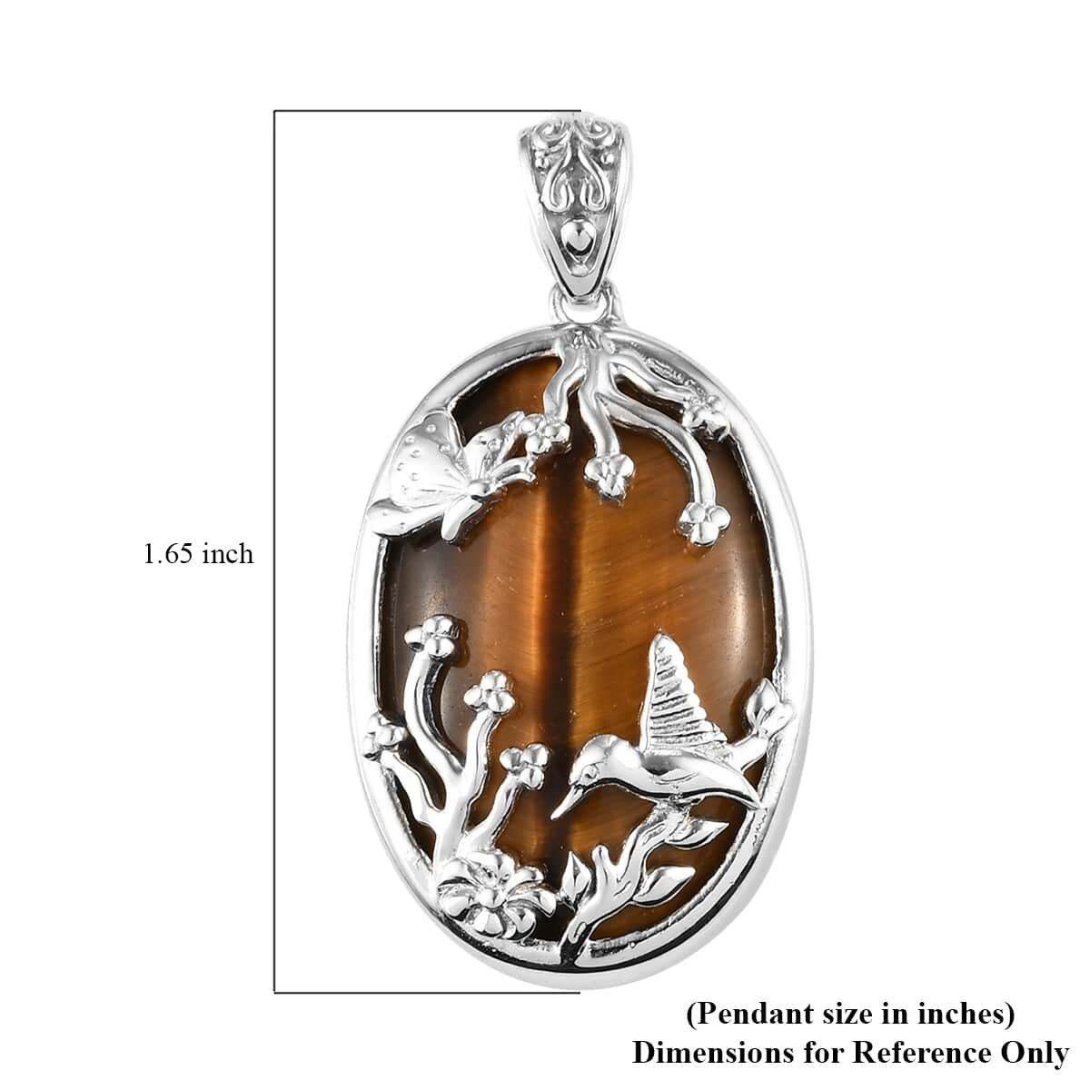 Tiger's Eye Pendant in Platinum Over Copper with Magnet 32.75 ctw image number 4