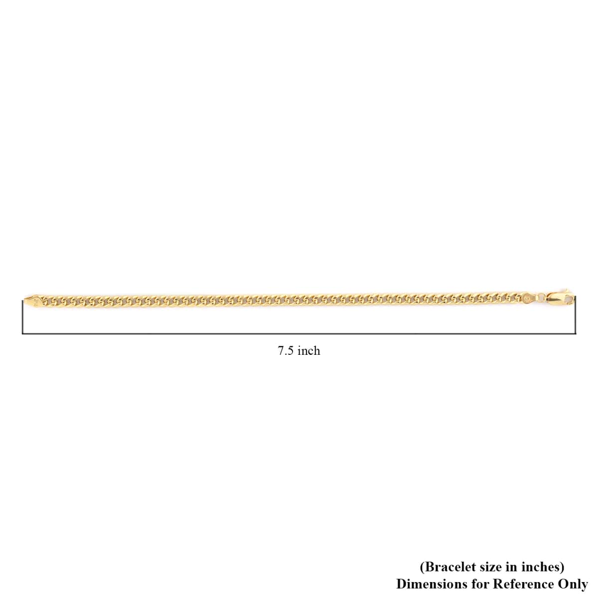 VEGAS CLOSEOUT DEAL 10K Yellow Gold 4.5mm Miami Bracelet (7.50 In) 3.80 Grams image number 4