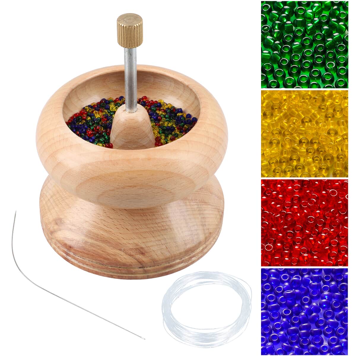 Gem Workshop Wooden Bead Spinner with Steel Needle and Fish Wire image number 0