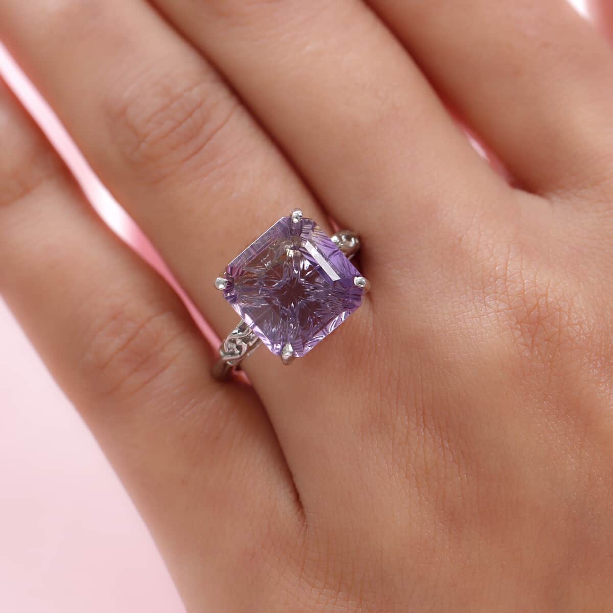 Anahi Ametrine Solitaire Ring in Platinum Over Sterling Silver 9.10 ctw image number 2