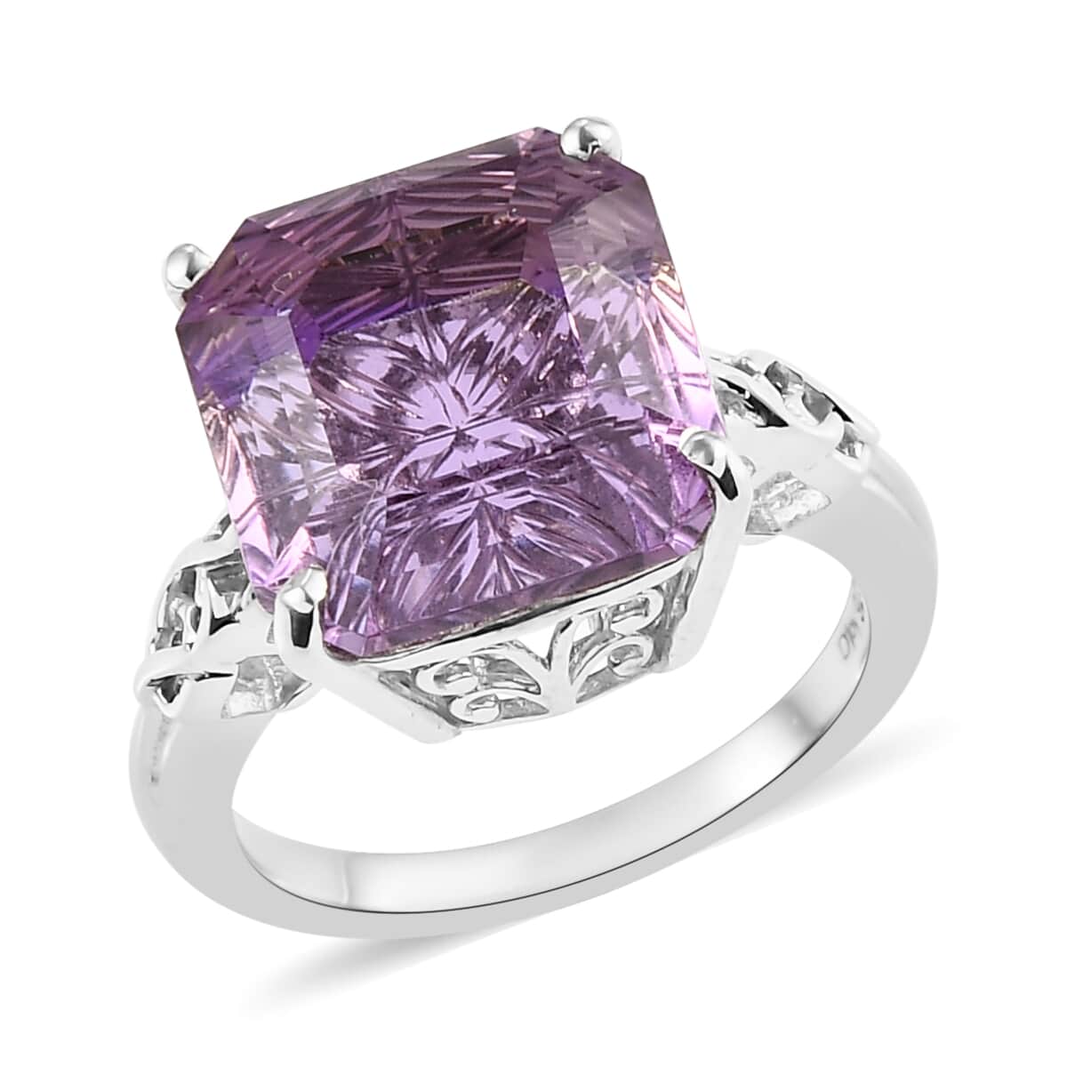 One Of A Kind One Of Kind Anahi Ametrine Fancy Cut Interlocked Floral Statement Cocktail Ring in Platinum Over Sterling Silver (Size 7.0) 9.10 ctw image number 0