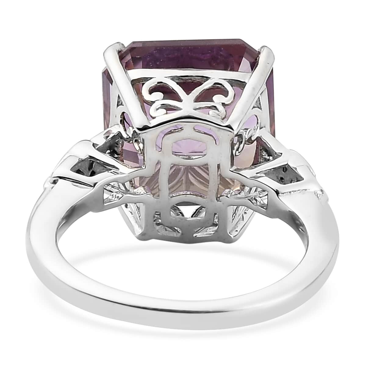 One Of A Kind One Of Kind Anahi Ametrine Fancy Cut Interlocked Floral Statement Cocktail Ring in Platinum Over Sterling Silver (Size 7.0) 9.10 ctw image number 4