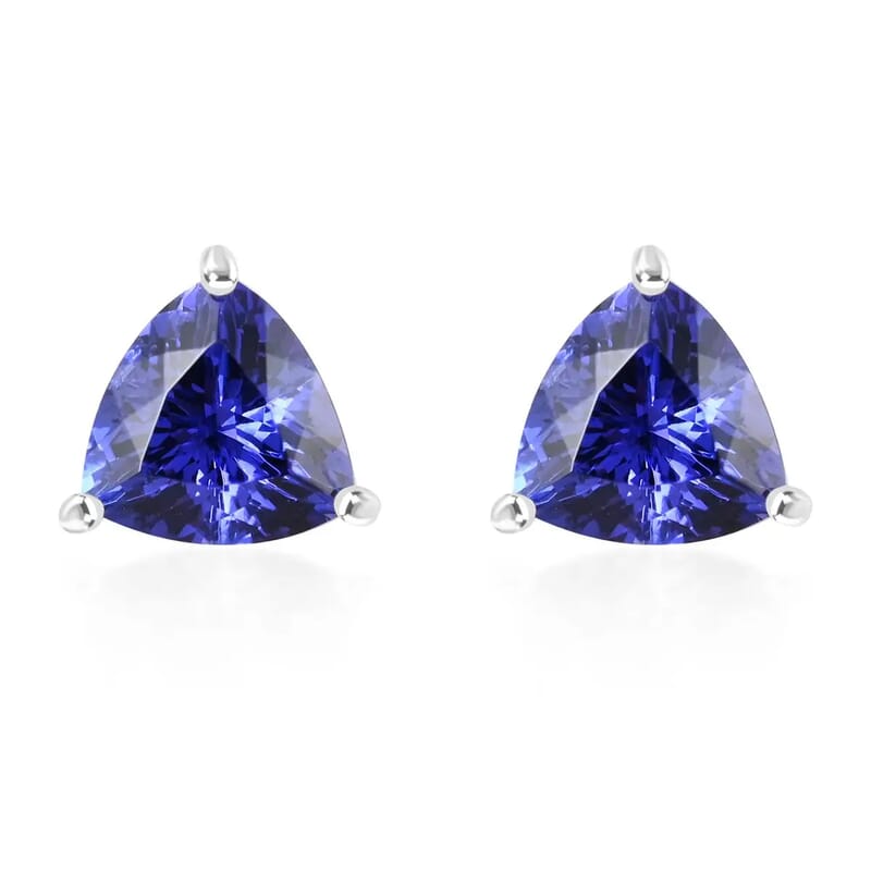 Rhapsody Certified & Appraised AAAA Tanzanite 2.40 ctw Solitaire Stud Earrings, 950 Platinum Earrings, Tanzanite Earrings, Tanzanite Jewelry For Her