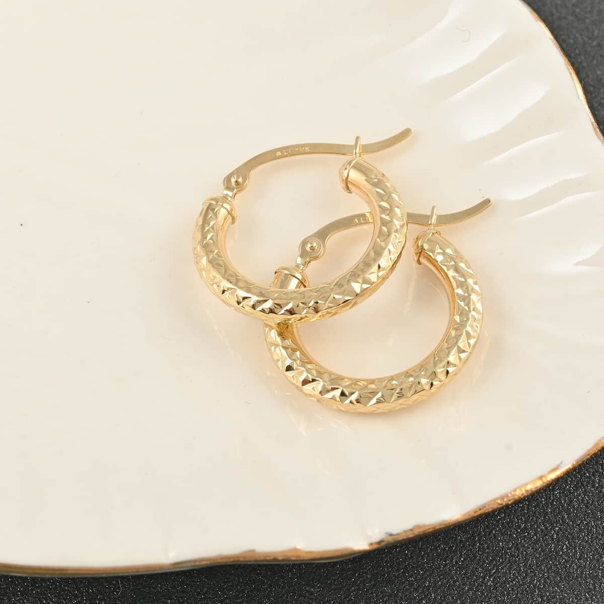 10K Yellow Gold Hoop Earrings, Gold Hoops, Gold Earrings, Gold Jewelry For Her, Hinged Hoop Earrings, Birthday Gift For Her image number 1