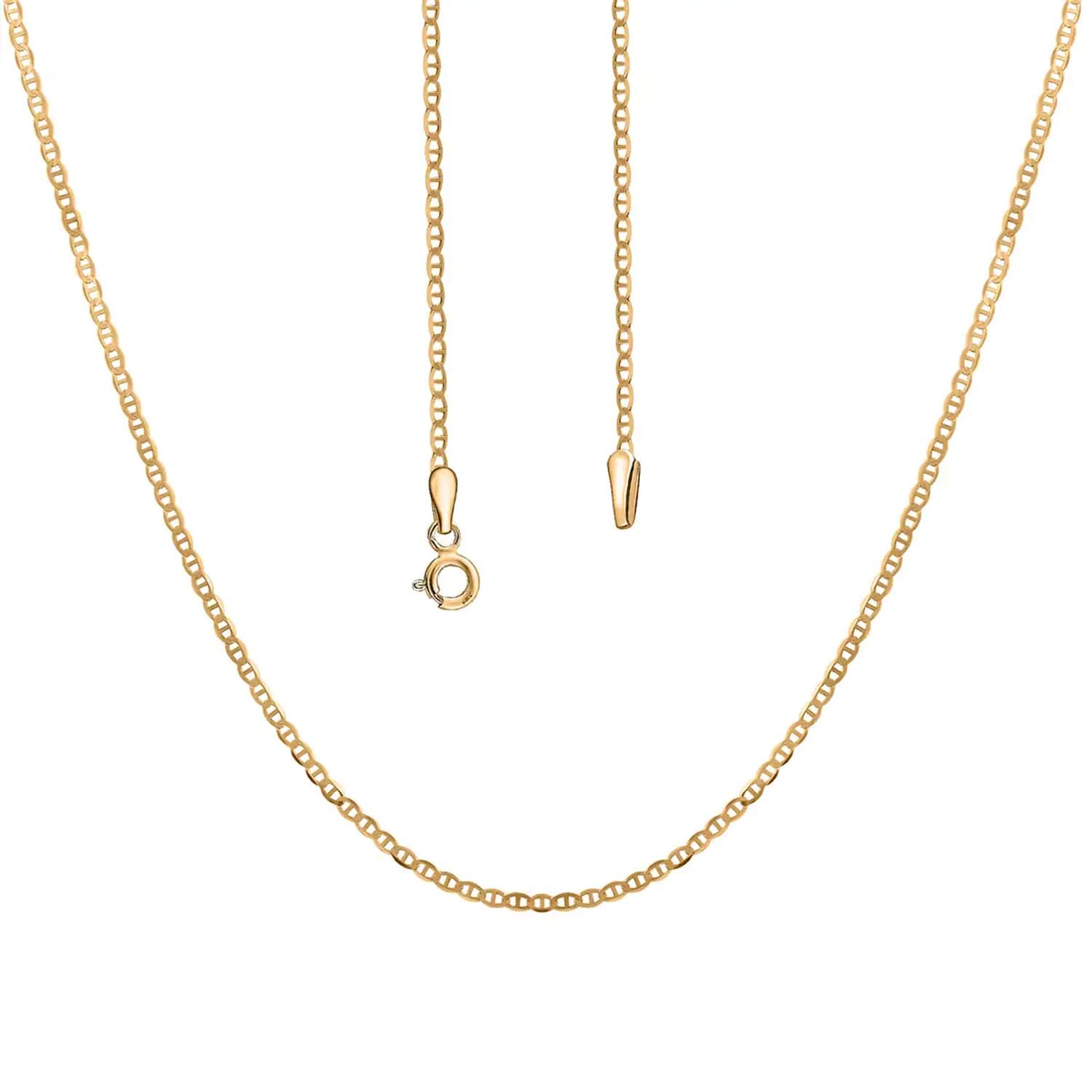 14k white store gold mariner chain