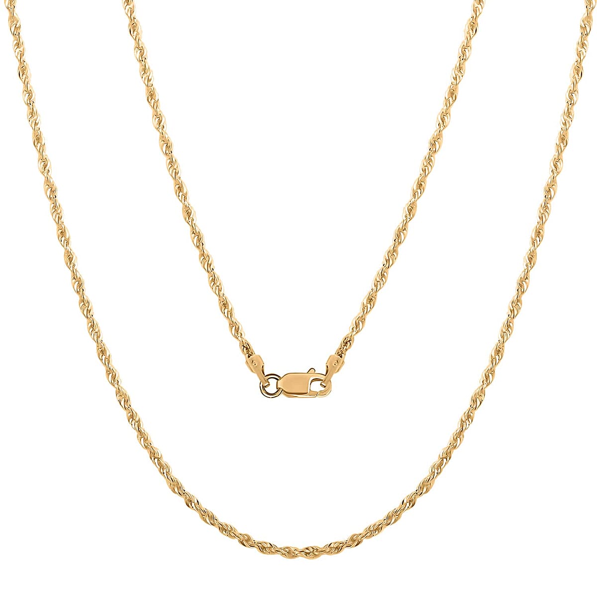 Buy 10K Yellow Gold Rope Chain Necklace Gold Rope Necklace ,20