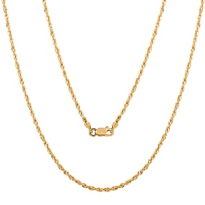 Rope Chain Necklace in 10K Yellow Gold, Gold Rope Necklace, 22 Inches Chain Necklace, Gold Chains For Her 1.40 Grams
