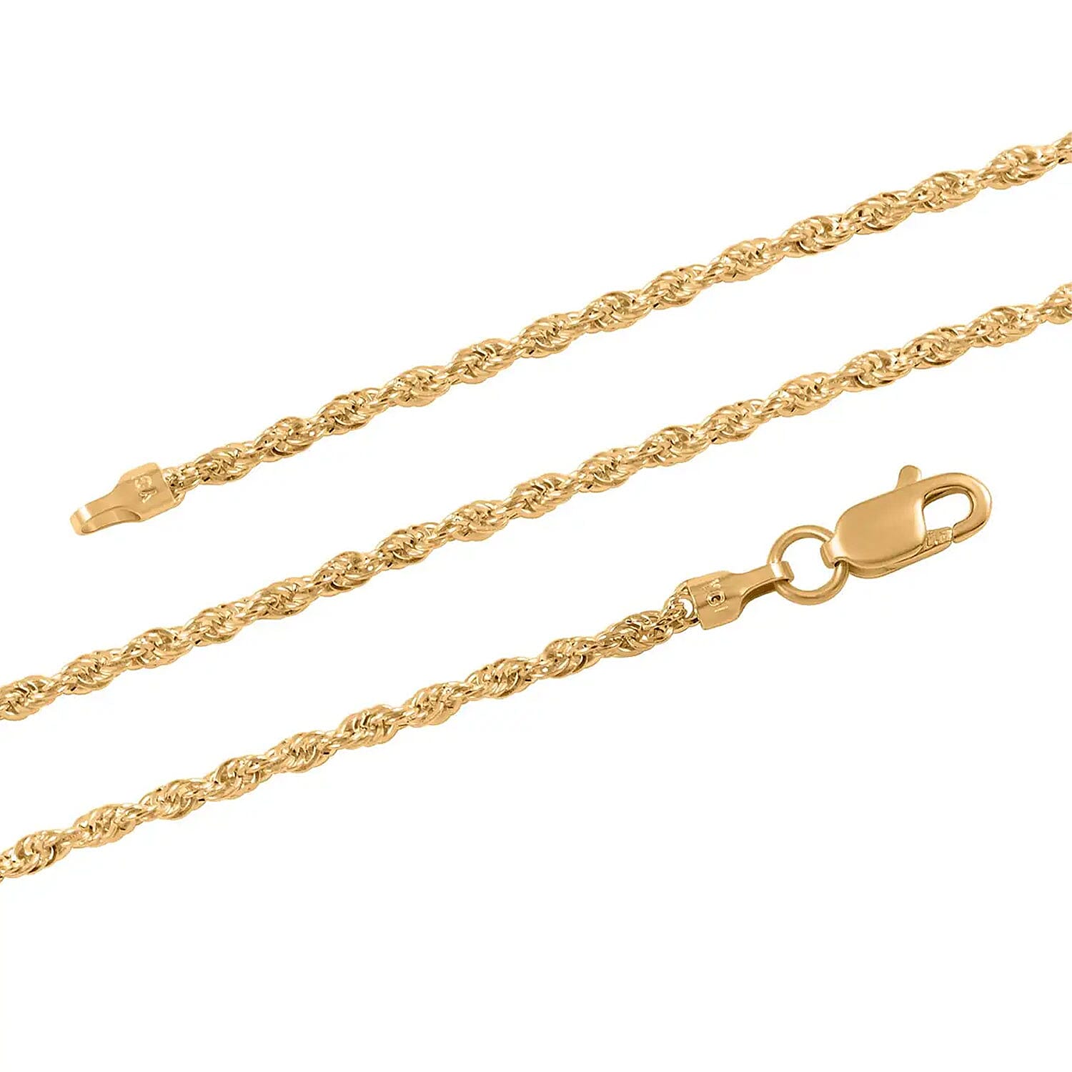 Rope Chain Necklace in 10K Yellow Gold, Gold Rope Necklace, 22 Inches Chain Necklace, Gold Chains For Her 1.40 Grams