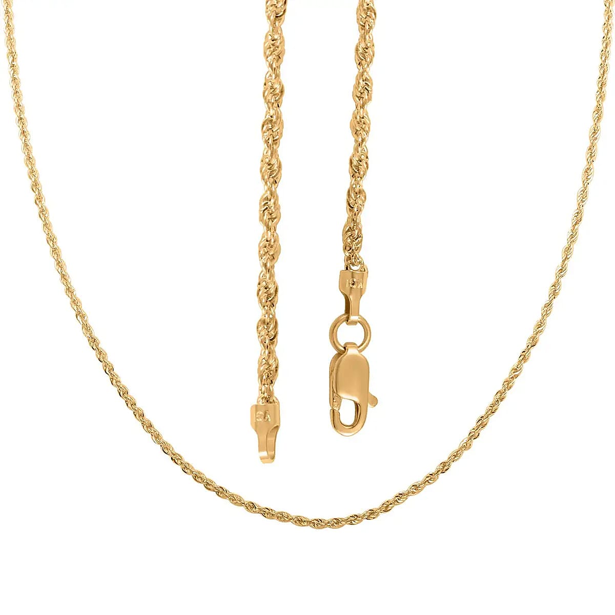 Rope Chain Necklace in 10K Yellow Gold, Gold Rope Necklace, 22 Inches Chain Necklace, Gold Chains For Her 1.40 Grams image number 5