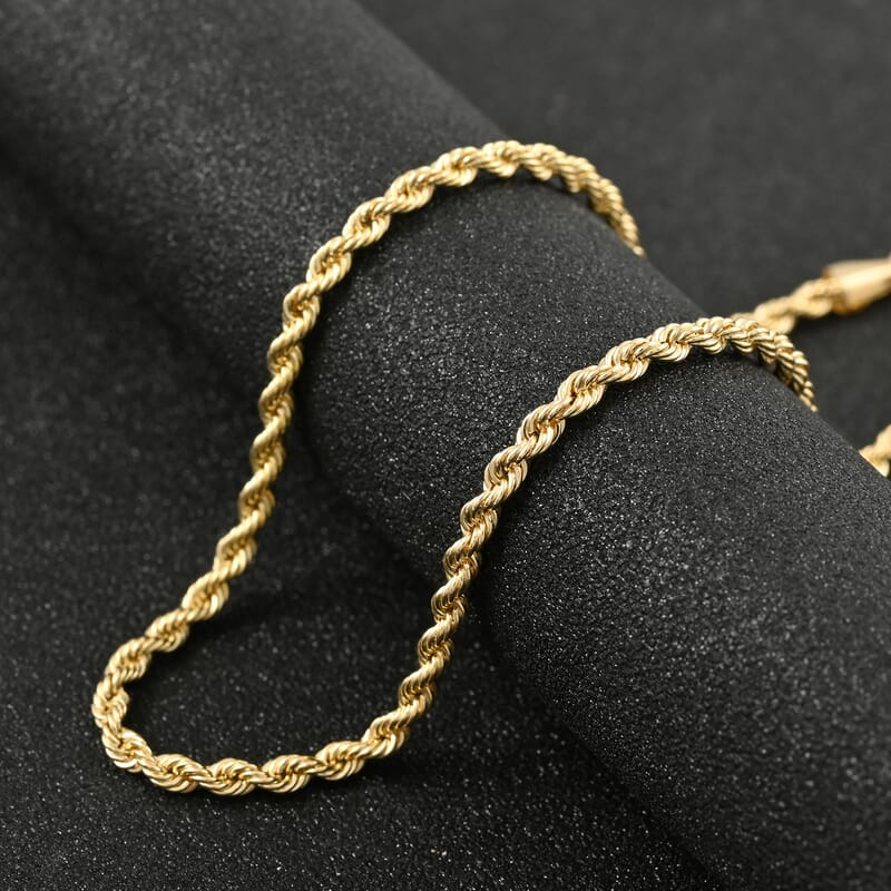 10K Yellow Gold 2.1mm Quint Rope Bracelet (8.00 In) 1.20 Grams